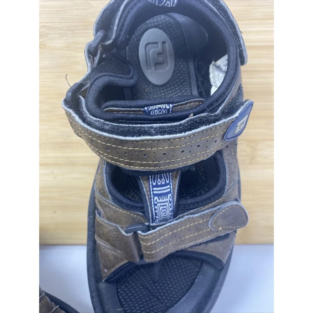 Footjoy Golf Sandals Brown Leather Spiked Shoes Men’s Size 7M 45641 Foot Joy